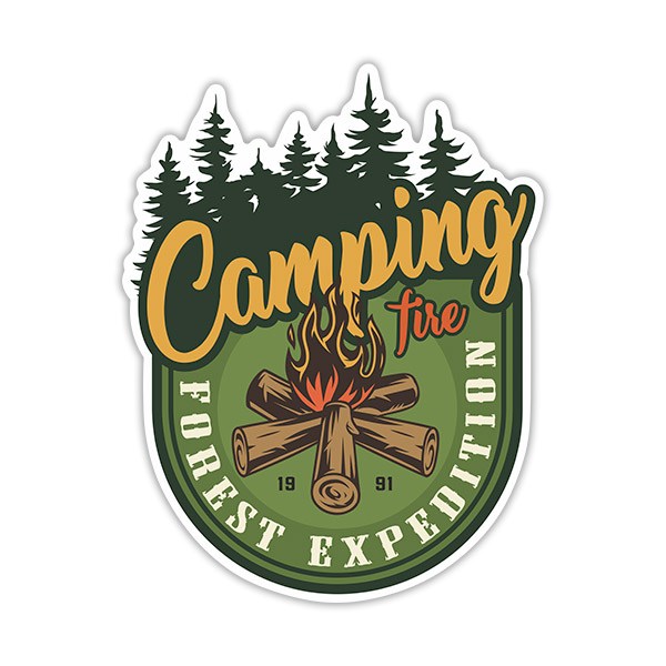 Adesivi per Auto e Moto: Camping Forest Expedition