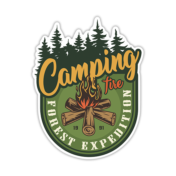 Adesivi per Auto e Moto: Camping Forest Expedition