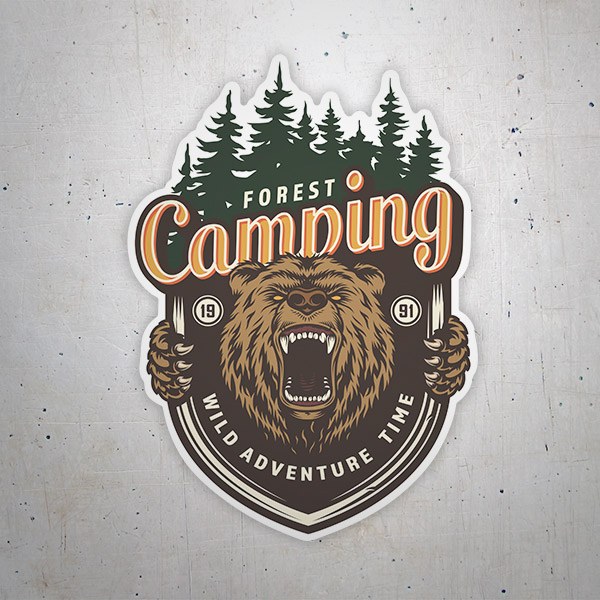 Adesivi per Auto e Moto: Camping Forest Wild Adventure Time