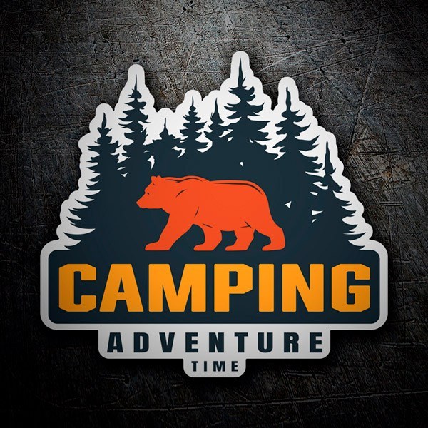 Adesivi per Auto e Moto: Adesivo Camping Adventure Time con orso