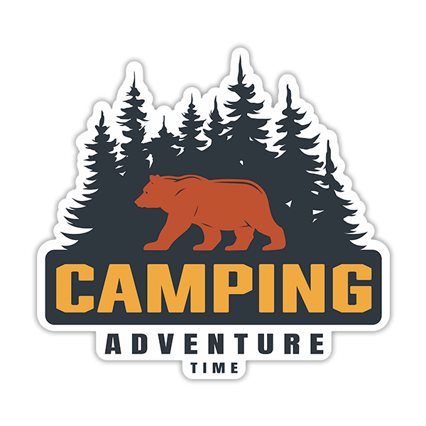 Adesivi per Auto e Moto: Camping Adventure Time