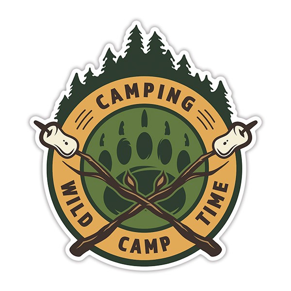 Adesivi per Auto e Moto: Camping Wild Camp Time