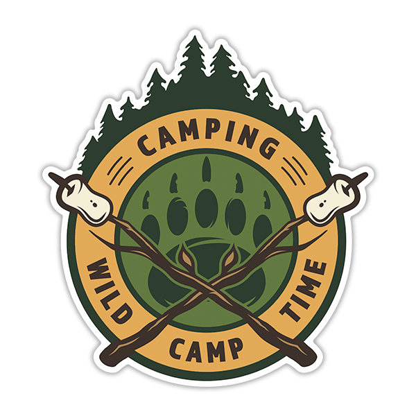 Adesivi per Auto e Moto: Camping Wild Camp Time