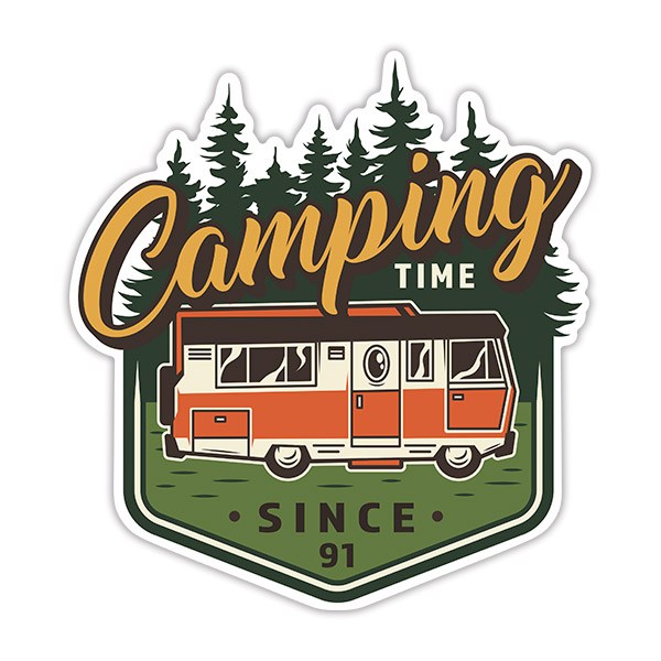 Adesivi per Auto e Moto: Camping Time Since 91
