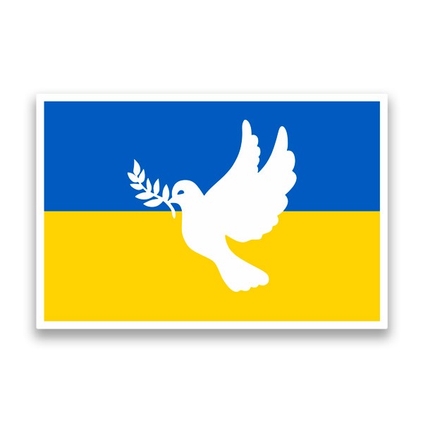 Adesivo Ucraina Con Stemma E Bandiera – 8 X 5 Cm, Resistente Ai Raggi UV E Graffi, Per Superfici Lisce