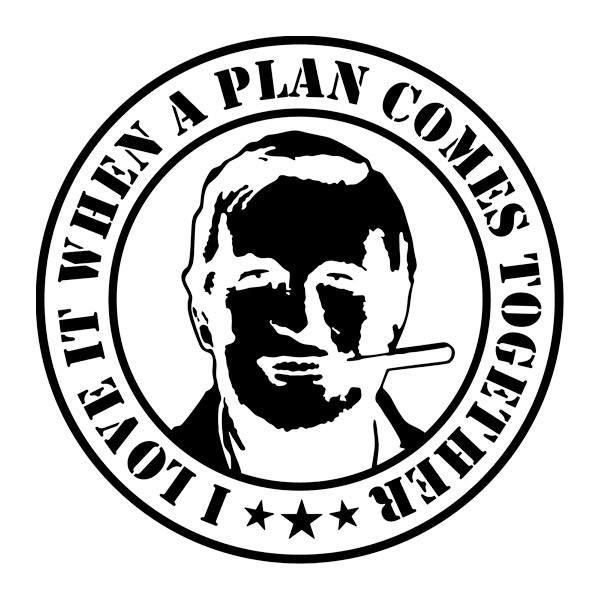 Adesivi per Auto e Moto: A-Team Hannibal Smith Testo Inglese