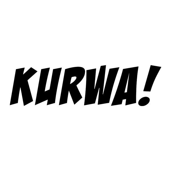 Adesivi per Auto e Moto: Adesivo con la scritta Kurwa in uno stile diverten