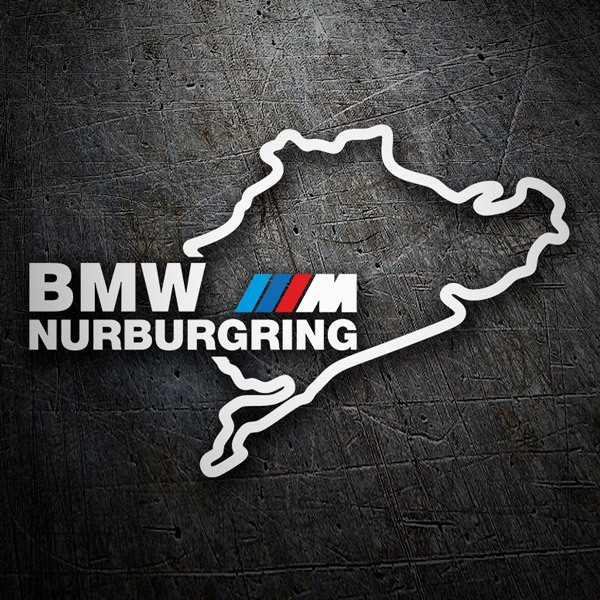 Adesivi per Auto e Moto: Contorno Circuito N&uuml;rburgring con Testo BMW NURBUR