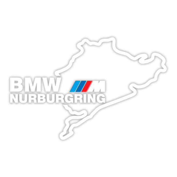 Adesivi per Auto e Moto: Contorno Circuito N&uuml;rburgring con Testo BMW NURBUR