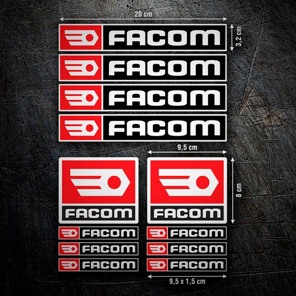 Set di adesivi Facom 1/2
