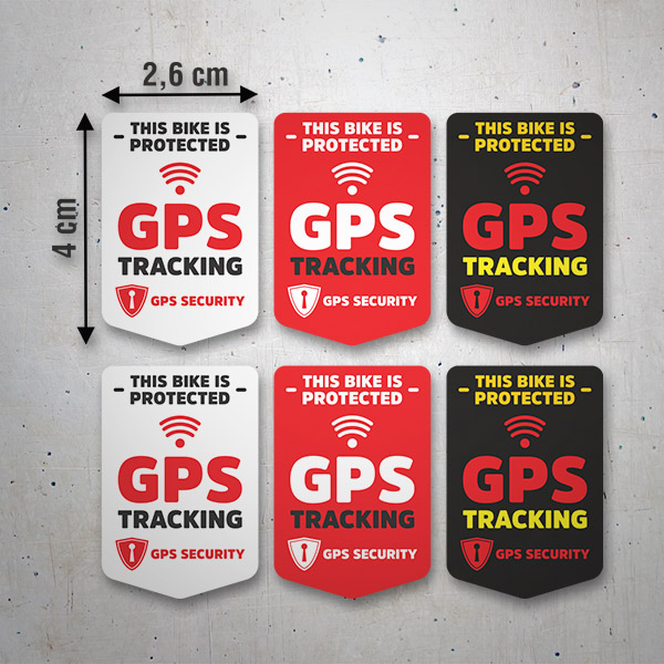 Adesivi per Auto e Moto: Set 6X Sicurezza GPS per biciclette