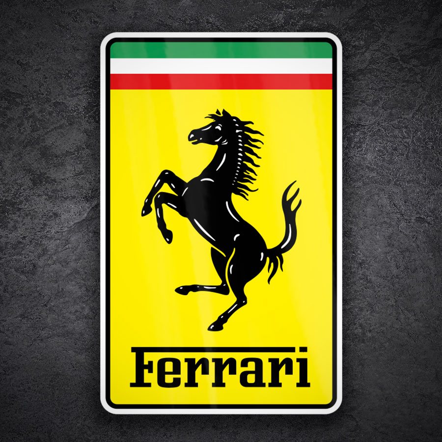 Adesivi per Auto e Moto: Cavallino Rampante con Logo Ferrari