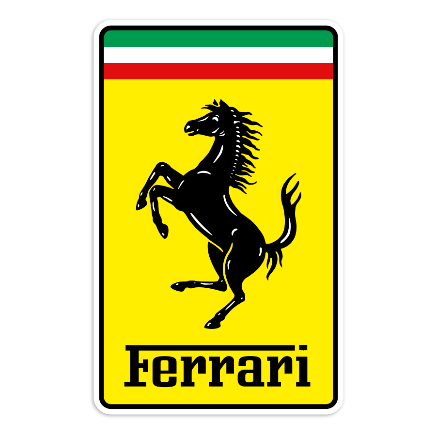 Adesivi per Auto e Moto: Cavallino Rampante con Logo Ferrari