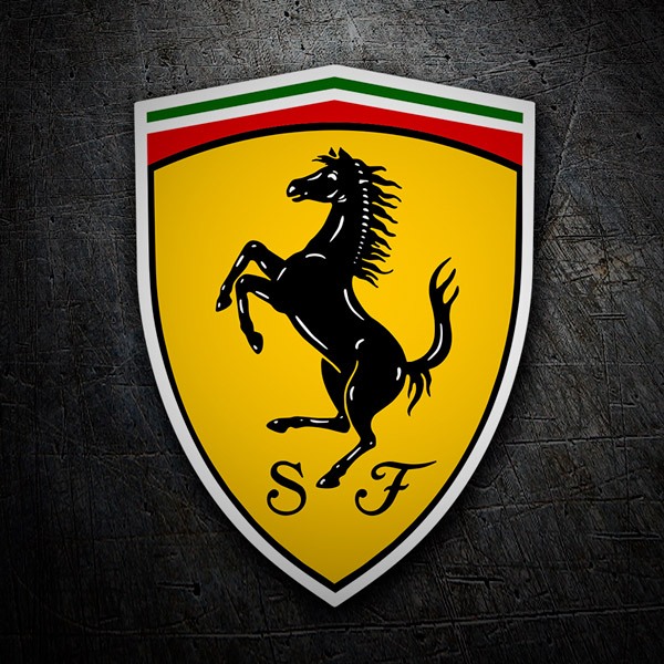 Adesivi per Auto e Moto: Logo Ferrari in Colori Vibranti