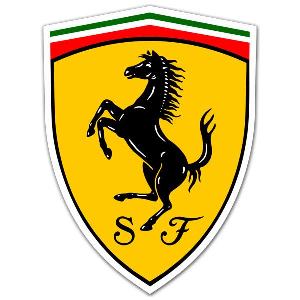 Adesivi per Auto e Moto: Logo Ferrari in Colori Vibranti