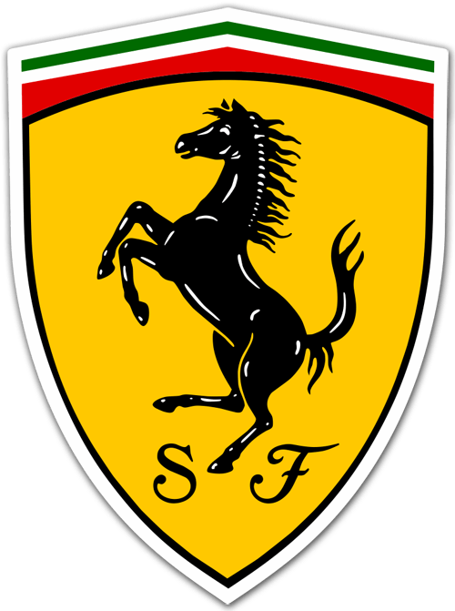 Adesivi per Auto e Moto: Logo Ferrari in Colori Vibranti