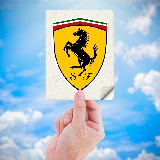 Adesivi per Auto e Moto: Logo Ferrari in Colori Vibranti 5