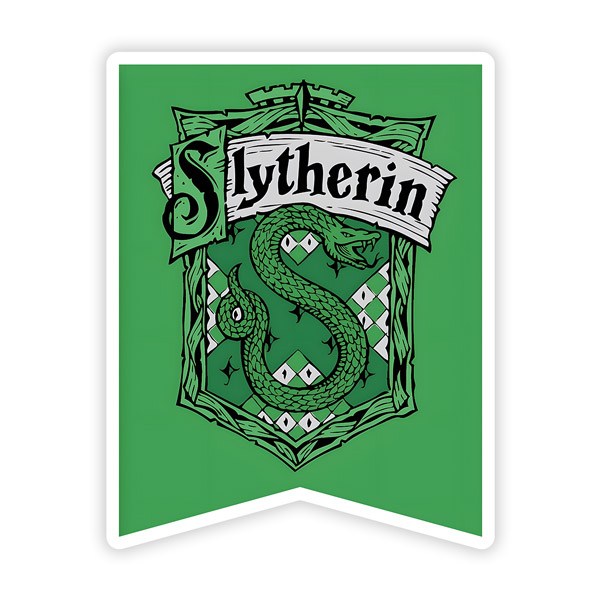 Adesivi per Auto e Moto: Emblema Slytherin in Scudo Triangolare