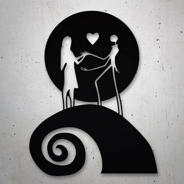 Adesivi per Auto e Moto: Nightmare Before Christmas Jack e Sally