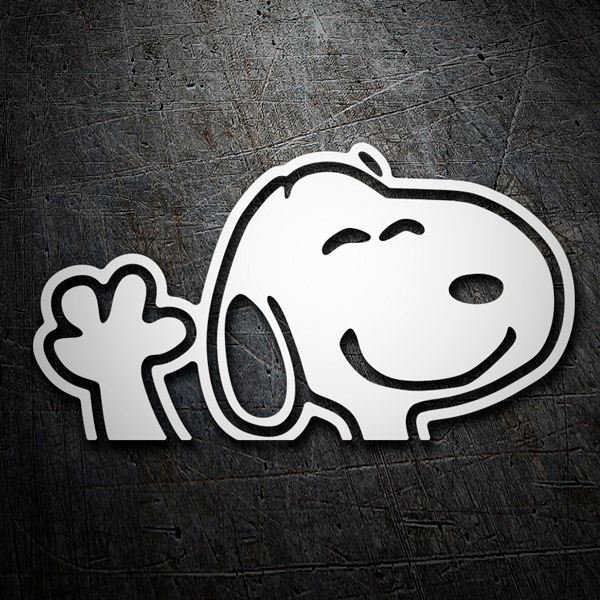 Adesivi per Auto e Moto: Snoopy che saluta