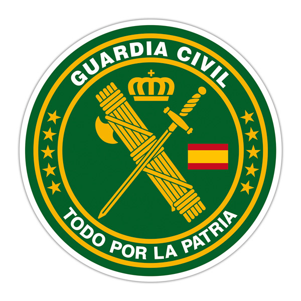 Adesivi per Auto e Moto: Guardia Civil - Tutti per la patria