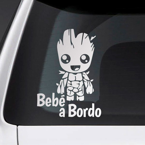 Adesivi per Auto e Moto: Groot a bordo -  spagnolo