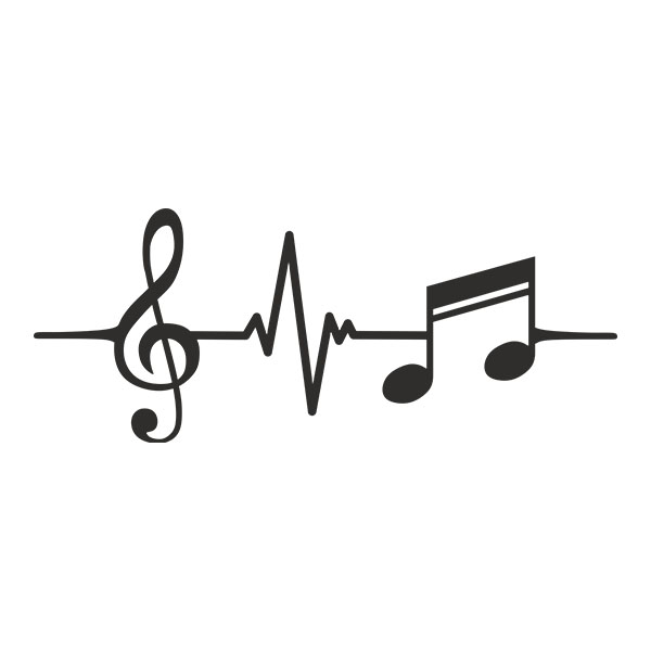 Adesivi per Auto e Moto: Note Musicali Cardio