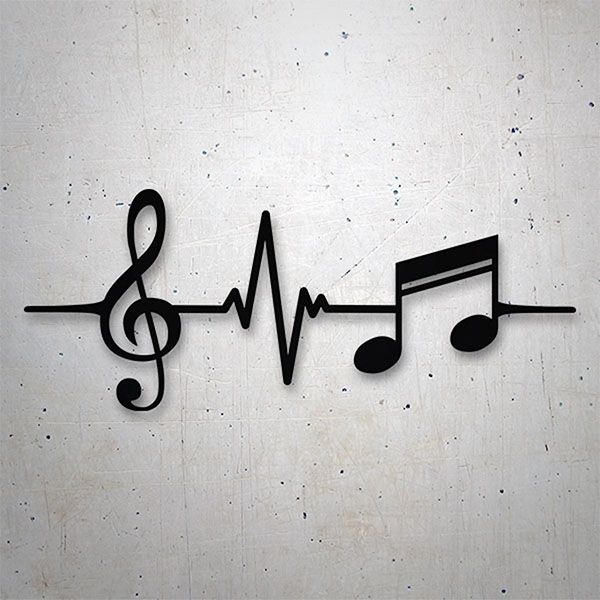 Adesivi per Auto e Moto: Note Musicali Cardio