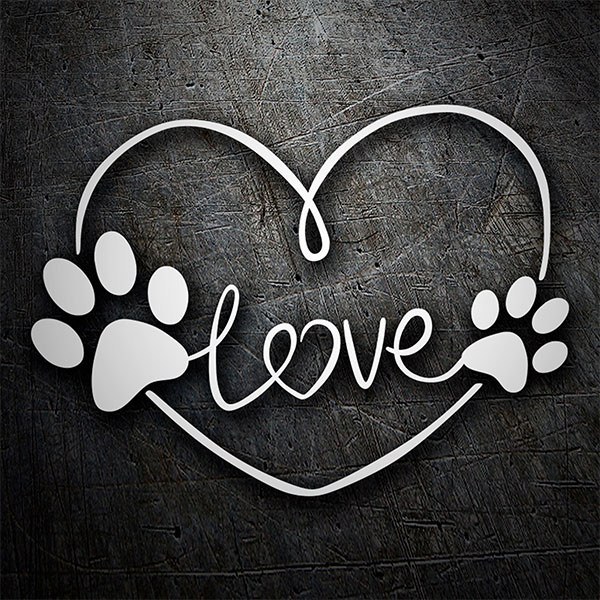 Adesivi per Auto e Moto: Amore canino - LOVE