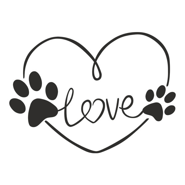 Adesivi per Auto e Moto: Amore canino - LOVE