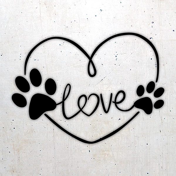 Adesivi per Auto e Moto: Amore canino - LOVE