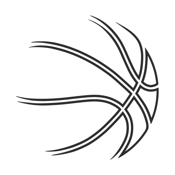 Adesivi per Auto e Moto: Pallone da basket con silhouette