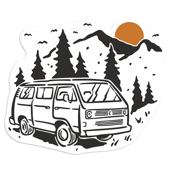 Adesivi per Auto e Moto: Caravan Sunset VW