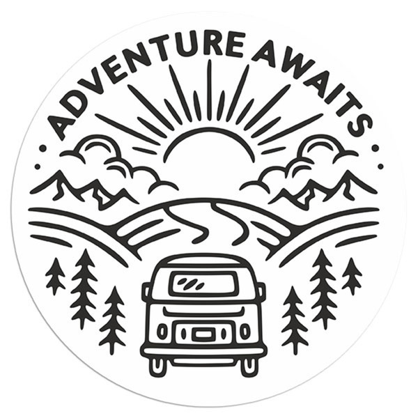 Adesivi per Auto e Moto: Adventure Awaits Travel