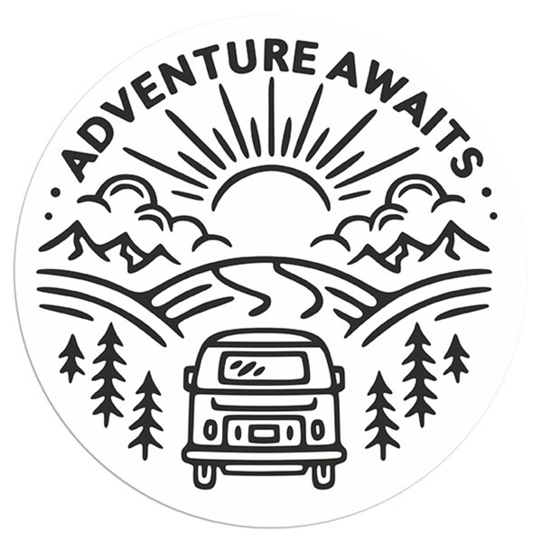 Adesivi per Auto e Moto: Adventure Awaits Travel