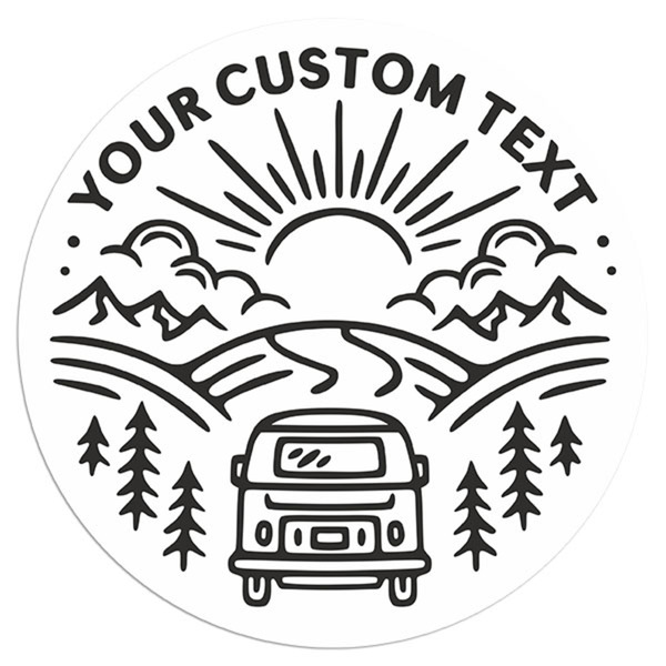 Adesivi per Auto e Moto: Caravan da viaggio Testo modificabile