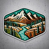Adesivi per Auto e Moto: Paesaggio di montagna 3