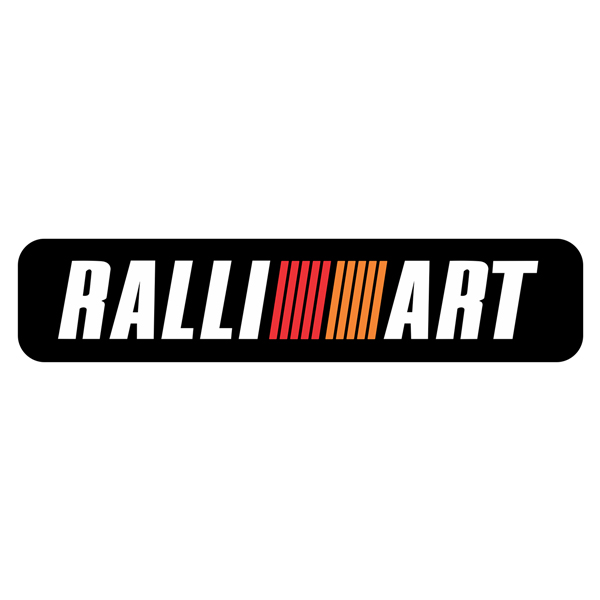 Adesivi per Auto e Moto: Ralliart con Testo in Degradato Rosso e Arancione