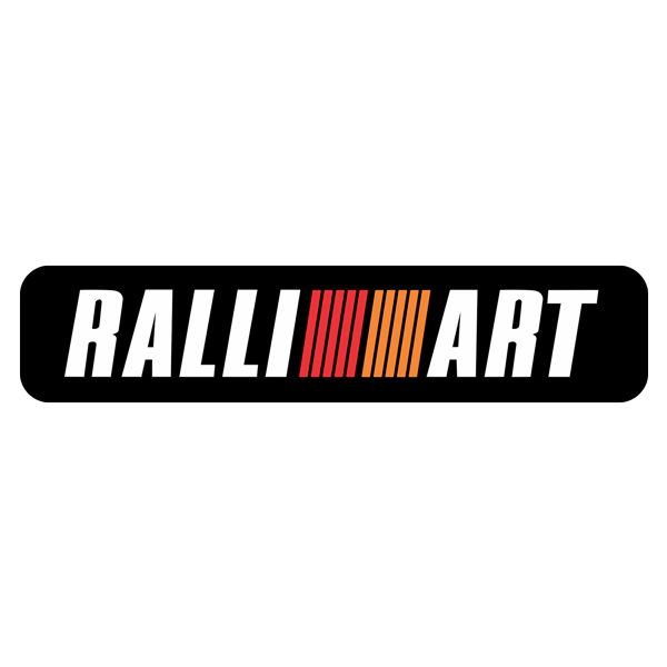 Adesivi per Auto e Moto: Ralliart con Testo in Degradato Rosso e Arancione