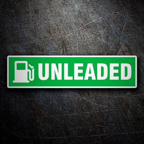 Adesivi per camper: Adesivo Unleaded verde