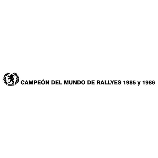 Adesivi per Auto e Moto: Adesivo Peugeot Champion du Monde des Rallyes