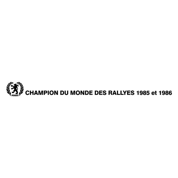 Adesivi per Auto e Moto: Adesivo Peugeot Champion du Monde des Rallyes