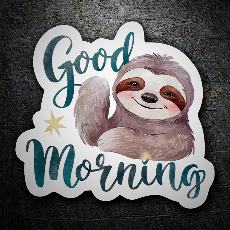 Adesivi per Auto e Moto: Sloth good morning