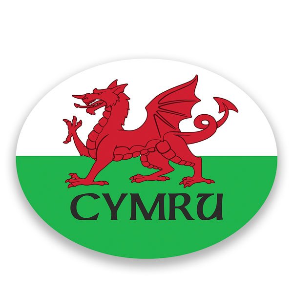 Adesivi per Auto e Moto: Adesivo Stemma del Galles CYMRU, drago gallese
