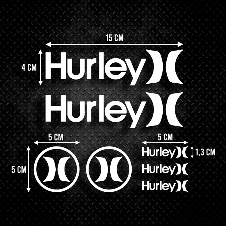 Adesivi per Auto e Moto: Set di 7 adesivi Hurley