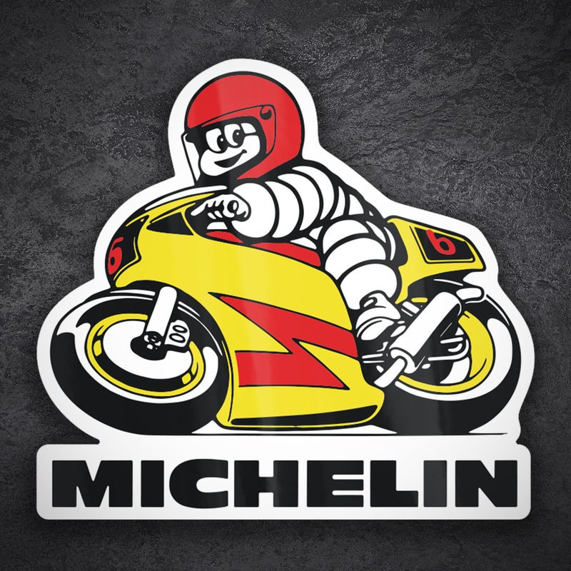 Adesivi per Auto e Moto: Michelin Moto Gialla