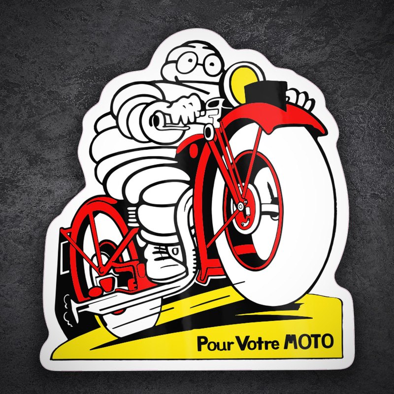 Adesivi per Auto e Moto: Michelin Moto Rossa Retrò