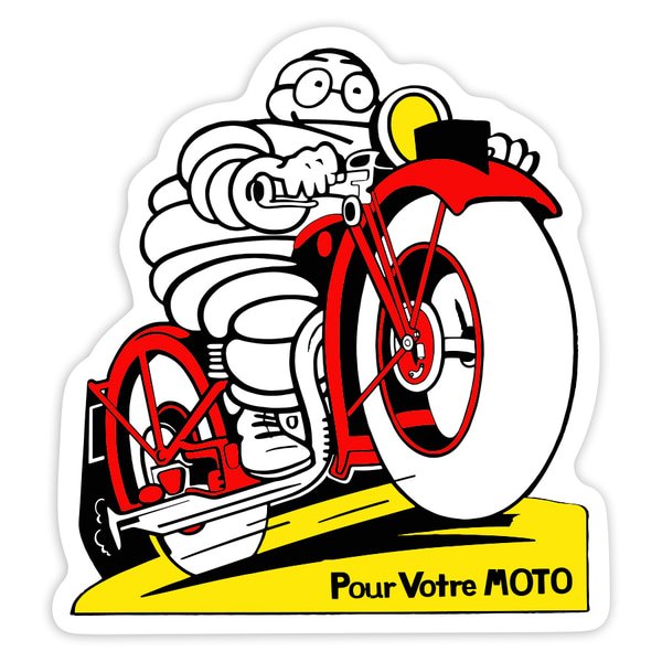 Adesivi per Auto e Moto: Michelin Moto Rossa Retrò