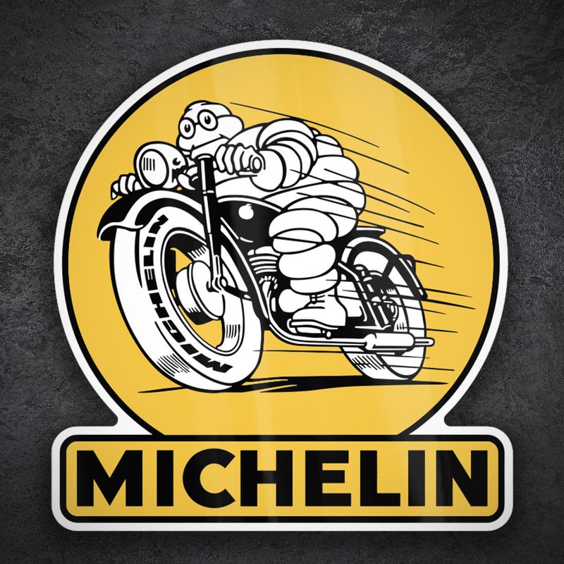 Adesivi per Auto e Moto: Michelin Moto Dorata