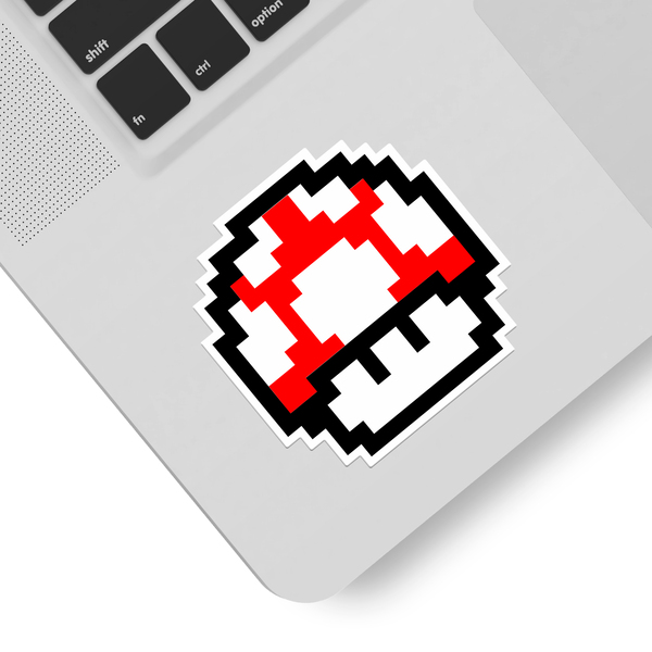 Adesivi per Auto e Moto: Mario Bros Seta Pixel rosso